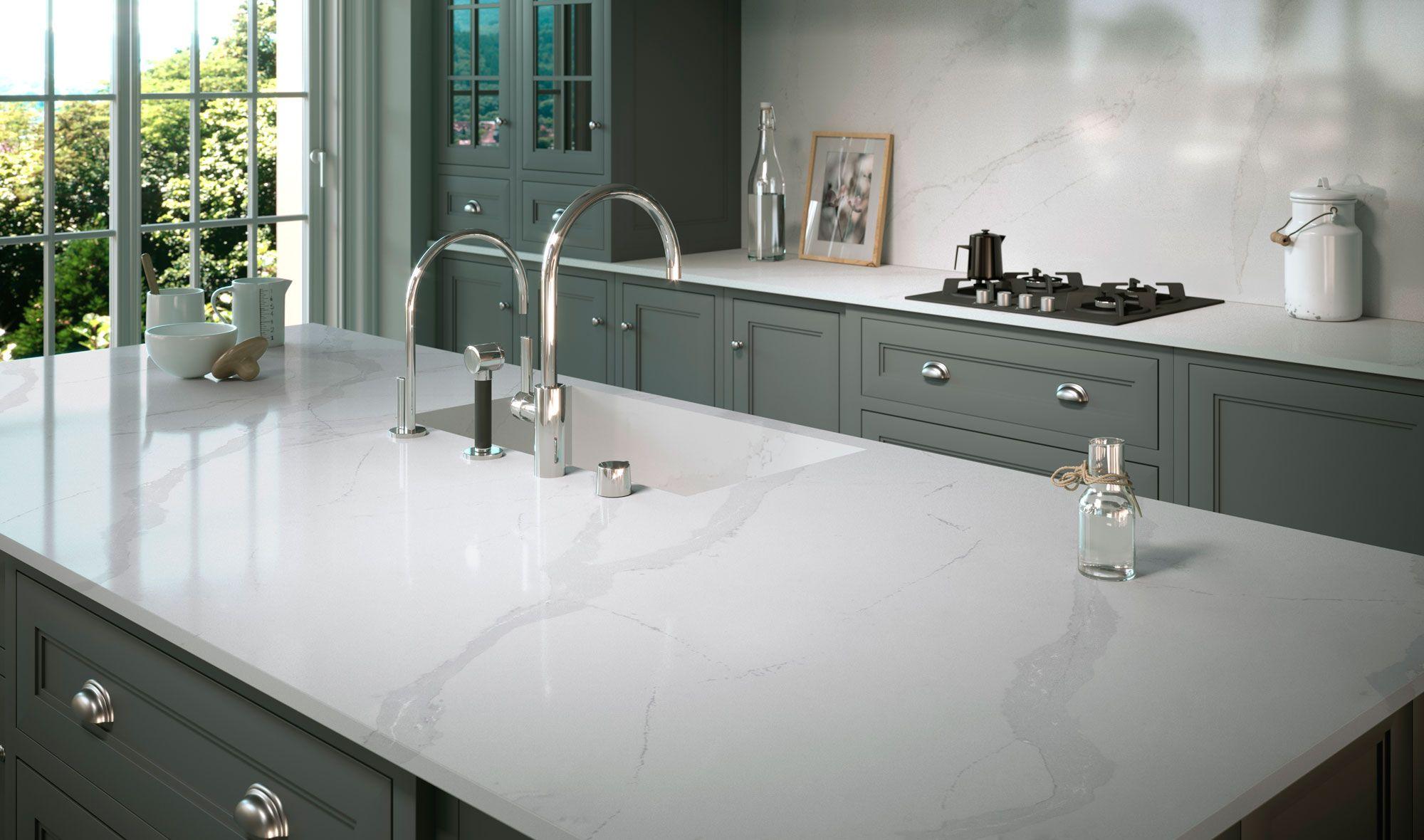 Classic Calacatta Quartz Kitchen Countertops