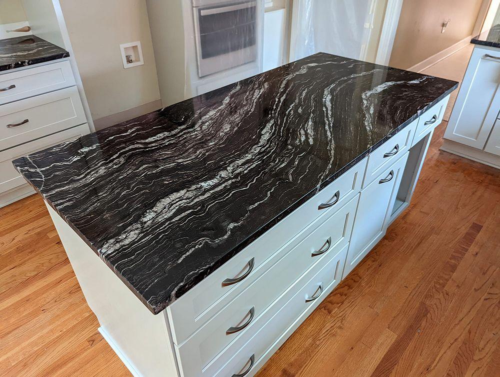 Titanium White Granite Kitchen Island