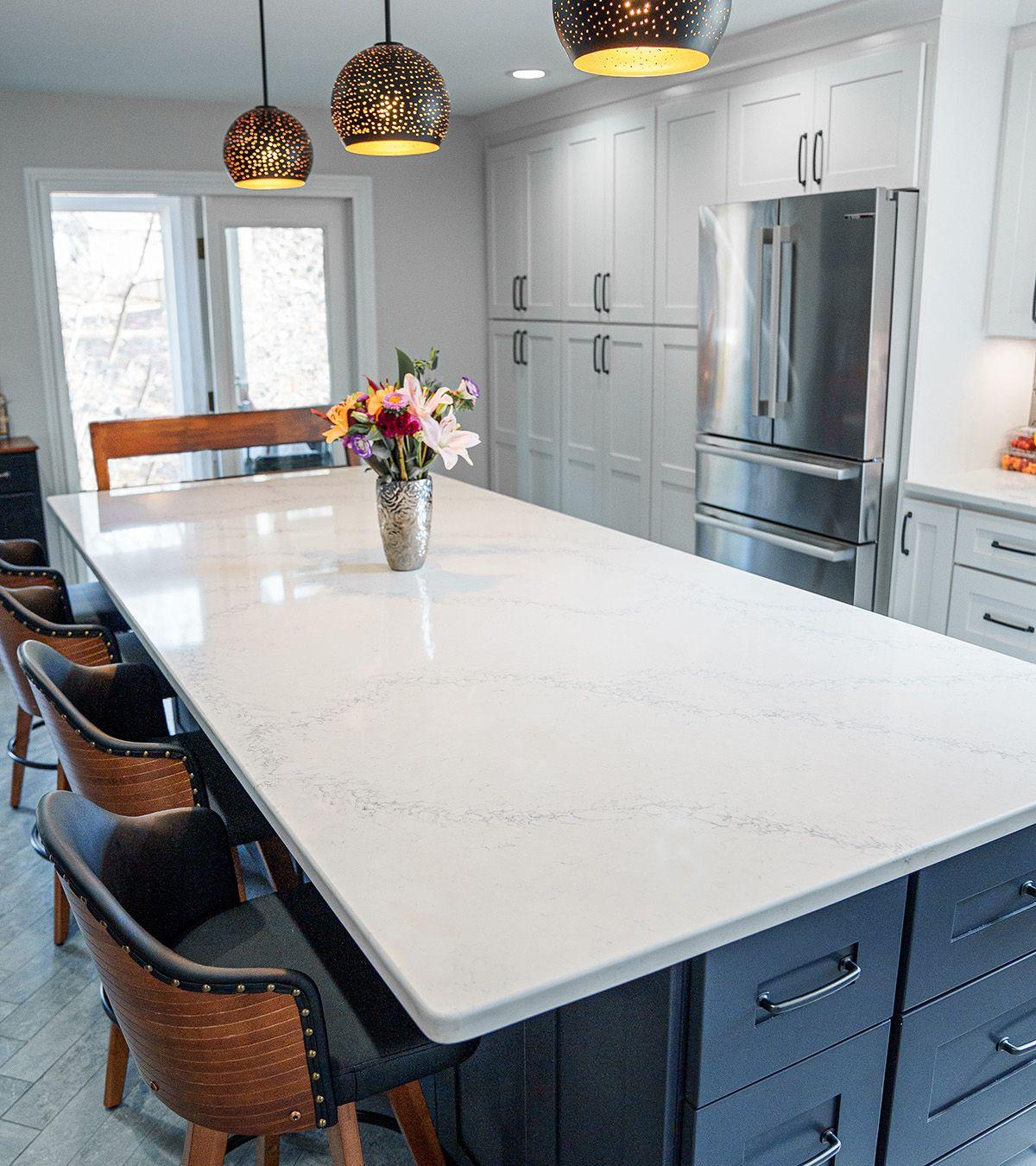 Calacatta Helena Quartz Kitchen Island Countertops