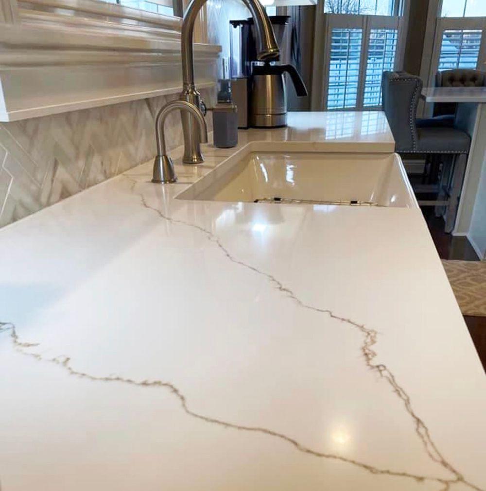 Calacatta Siena Quartz Countertop and Sink