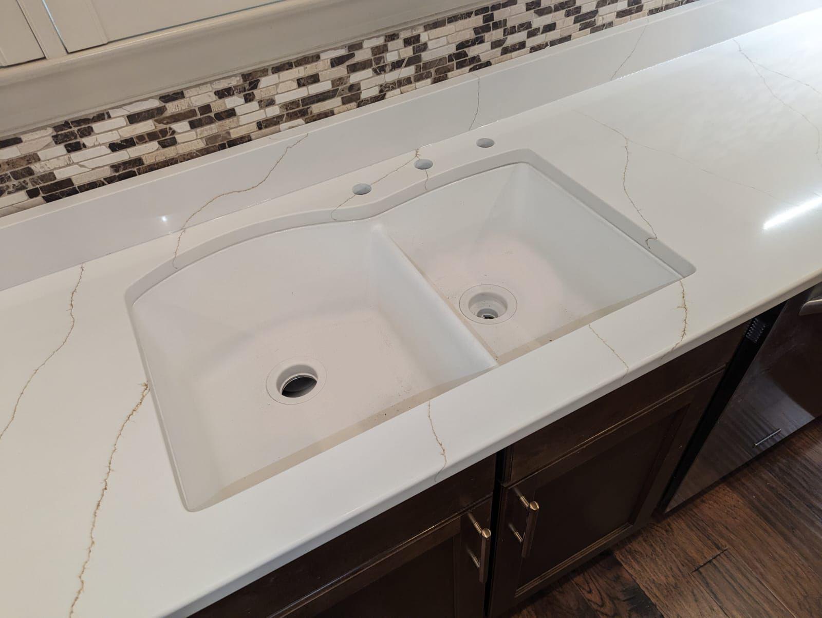 Calacatta Sienna Quartz Countertops Sink