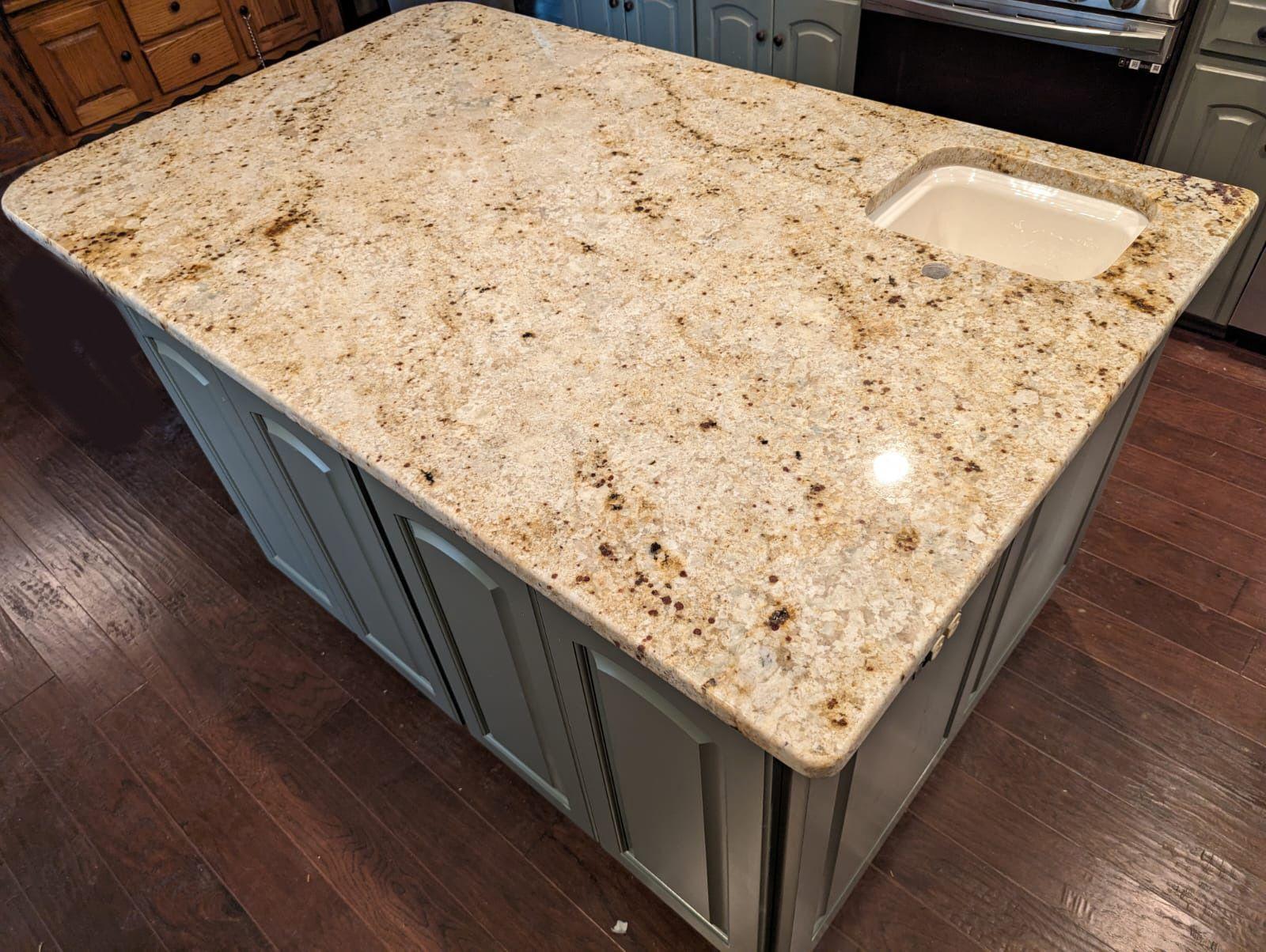 Colonial Gold Granite Kitchen Island