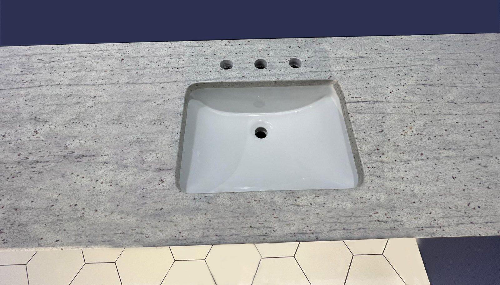 Glacier White Granite Vanity