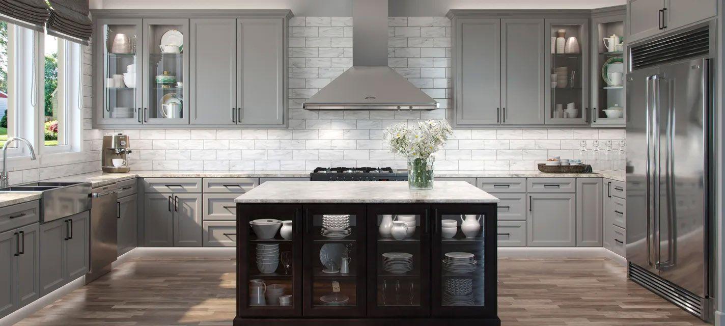 Pebble Gray Maui Kitchen Cabinets