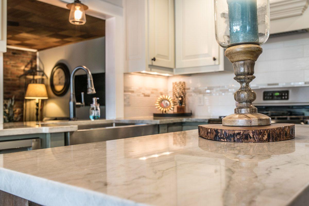 Sea Pearl Quartzite Countertop Closeup