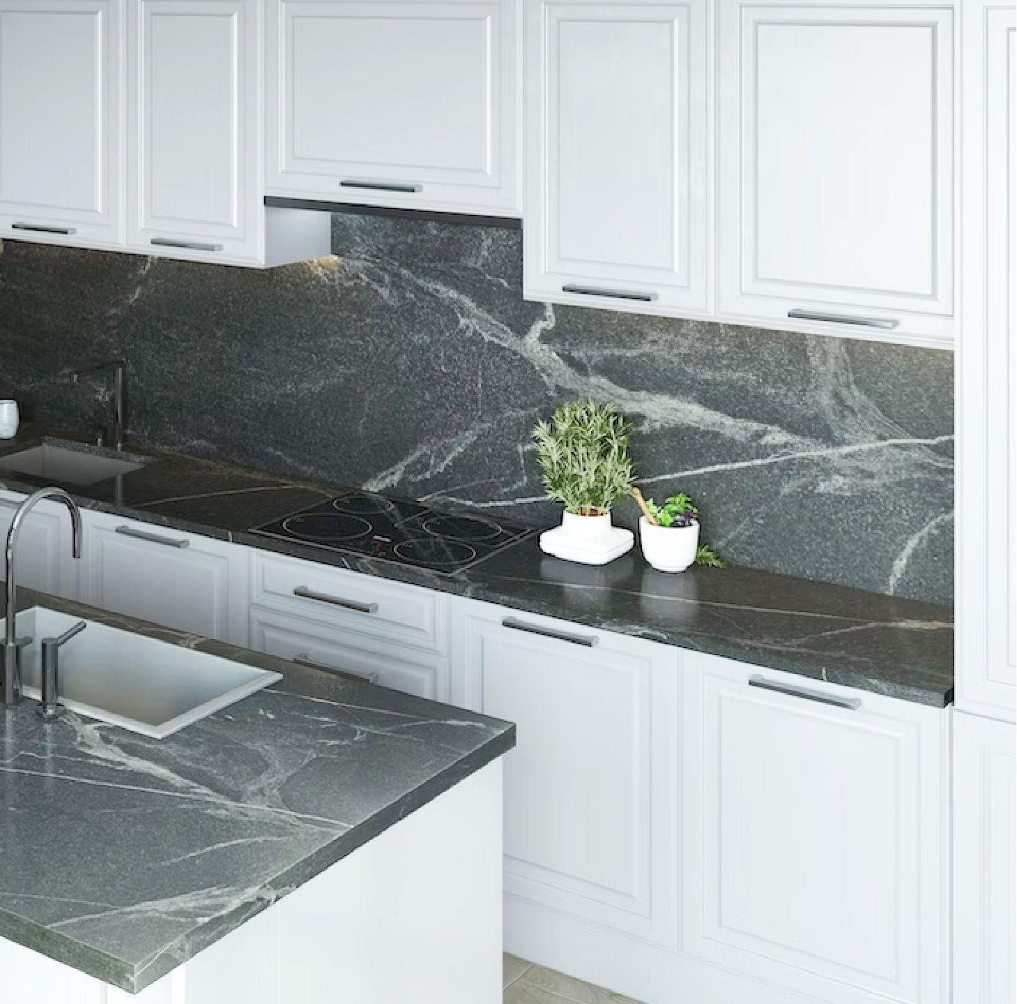 Silver Gray Granite Countertops and Backsplashes