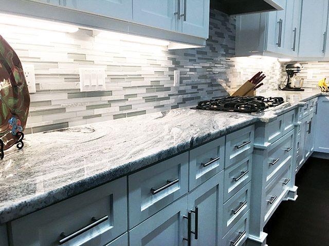 Granite kitchen countertops and island